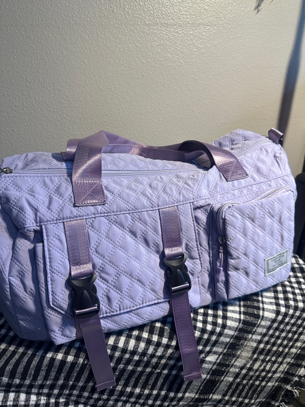 Quilted Lavender weekender Bag NWT